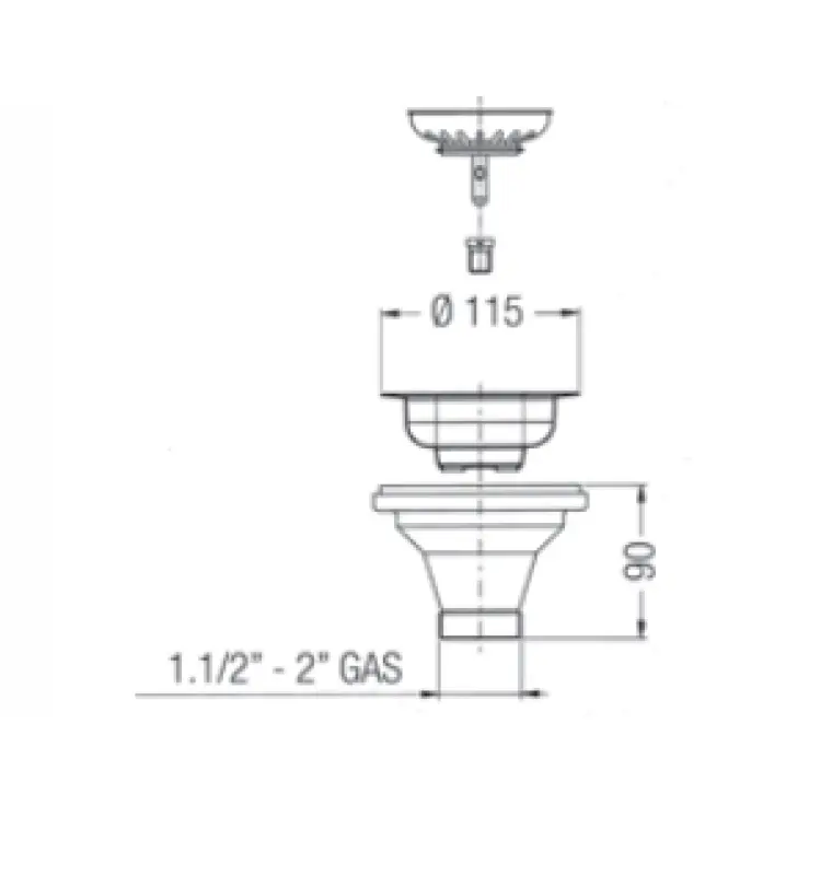Ensemble de drainage classique en laiton PB pour évier de cuisine avec bouchon de panier verrouillable 1208969738