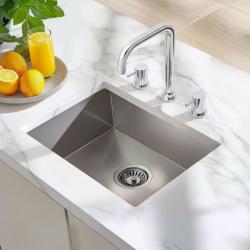 Waterevolution Flow mitigeur d'évier 3 trous à angle droit avec bec pivotant et raccordement pour eau filtrée chrome T152H01