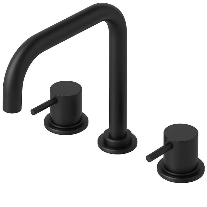 Waterevolution Flow robinet de cuisine à trois trous avec bec pivotant et connexion pour eau filtrée noir T152HPR