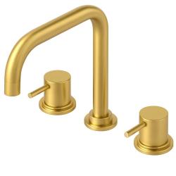 Waterevolution Flow mitigeur de cuisine à trois trous avec bec pivotant et raccordement pour eau filtrée, finition or léger T152HWGE