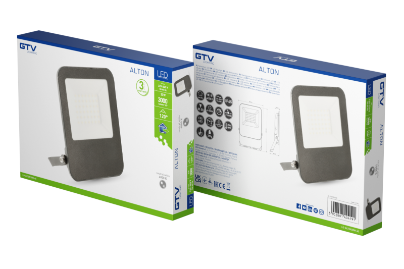 ALTON projecteur, LED, 30W, 3000lm, 4000K, AC220-240V, IP65