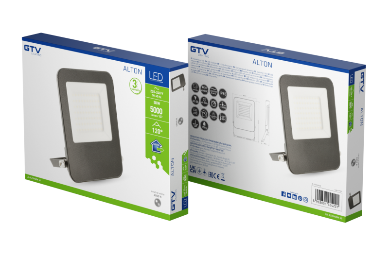 Projecteur ALTON, LED, 50W, 5000lm, 4000K, AC220-240V, IP65