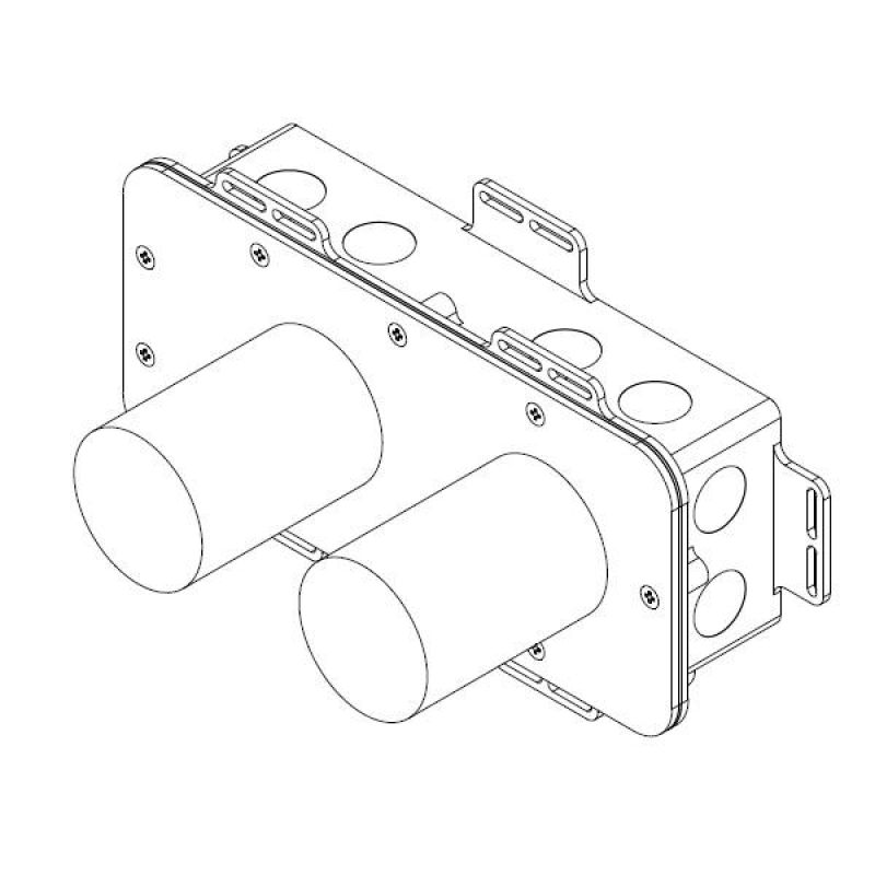 Waterevolution Pièce encastrée ISOBOX mitigeur lavabo 2 trous T0.16.BI