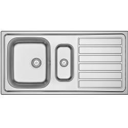 Évier à poser Banka Centurio 100-15 en inox 100 x 50 cm avec égouttoir 1208970035.