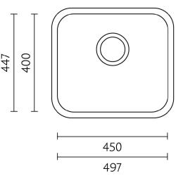Évier en inox Banka IB4540 45 x 40 cm à encastrer 1208970044