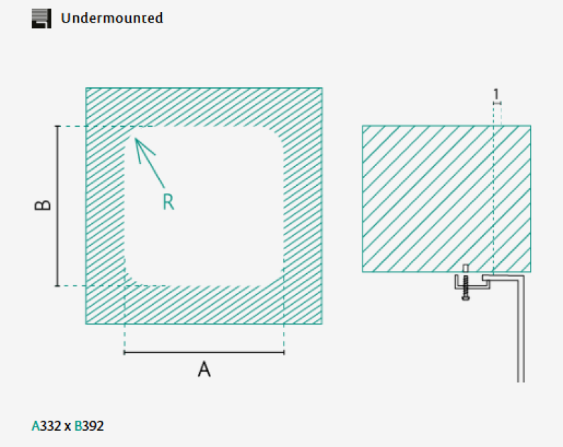 Évier en inox Banka IB3440 34 x 40 cm sous-plan 1208970046