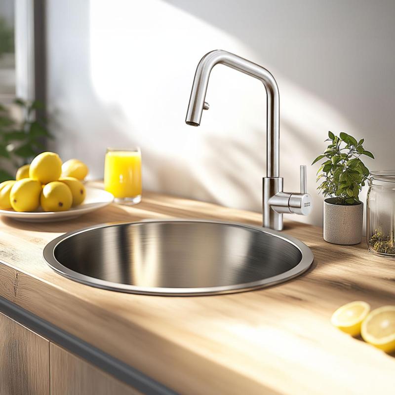 Évier rond en inox Banka R18380, 45 cm, montage en surface 1208970055