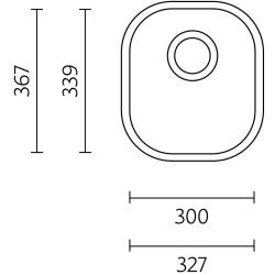 Évier en inox Banka Denver 300 x 339 mm sous-plan 1208970065