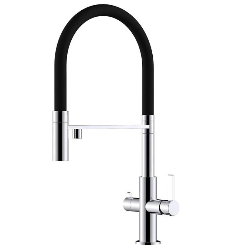 Mitigeur de cuisine 3 voies Ausmann Claridge avec bec flexible et eau filtrée – Chrome - 1208970091