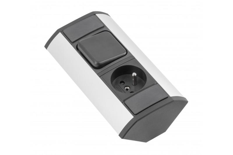 MINI rallonge d'angle avec interrupteur et prise de terre 230V 16A