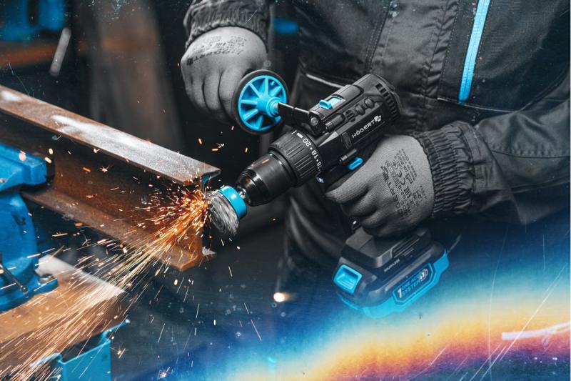 Perceuse à percussion sans balais Högert 18V pour brique, pierre, bois, métal et plastique.