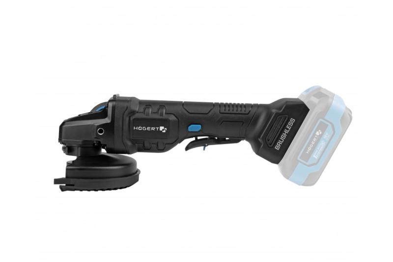 Meuleuse d'angle sans fil HÖGERT avec interrupteur à palette, 125MM, 18V - sans batterie.