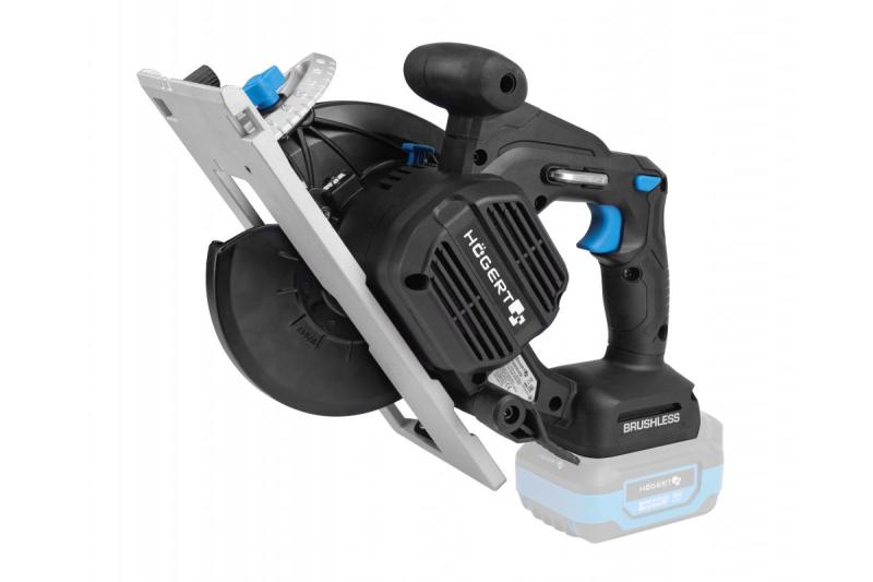 Scie circulaire sans fil HÖGERT, 18V, sans batterie, avec raccord pour aspirateur.