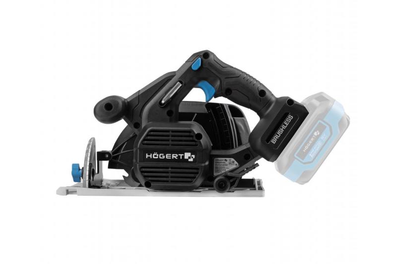 Scie circulaire sans fil HÖGERT, 18V, sans batterie, avec raccord pour aspirateur.