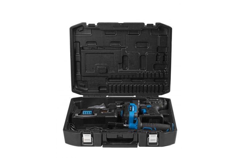 HÖGERT Set de tournevis sans fil, 18V, avec porte-embouts, magasin d'embouts, chargeur et batterie.