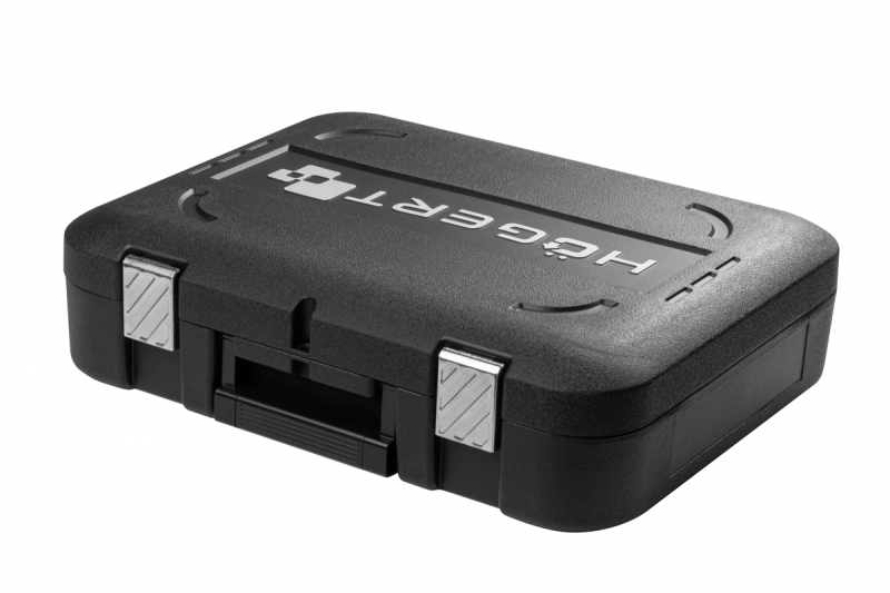 HÖGERT Set de tournevis sans fil, 18V, avec porte-embouts, magasin d'embouts, chargeur et batterie.