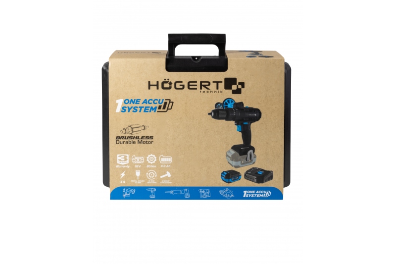 HÖGERT perceuse-visseuse à percussion sans fil, 18V pour brique, pierre, bois, métal et plastique.