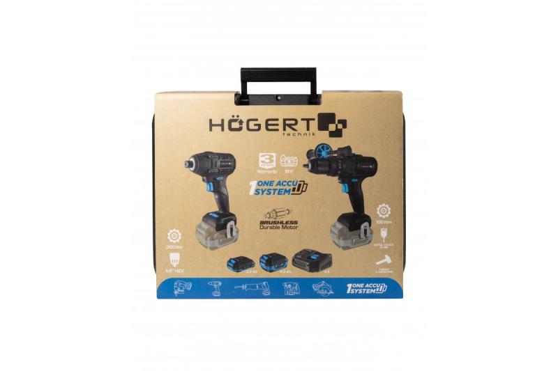 Set accu-slagmoersleutels HÖGERT 200 Nm 18V avec moteur sans balais