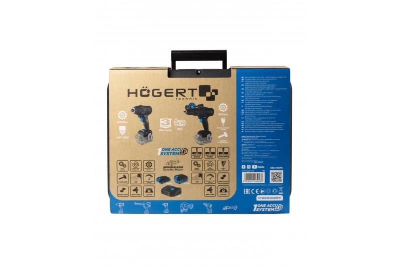 Set accu-slagmoersleutels HÖGERT 200 Nm 18V avec moteur sans balais