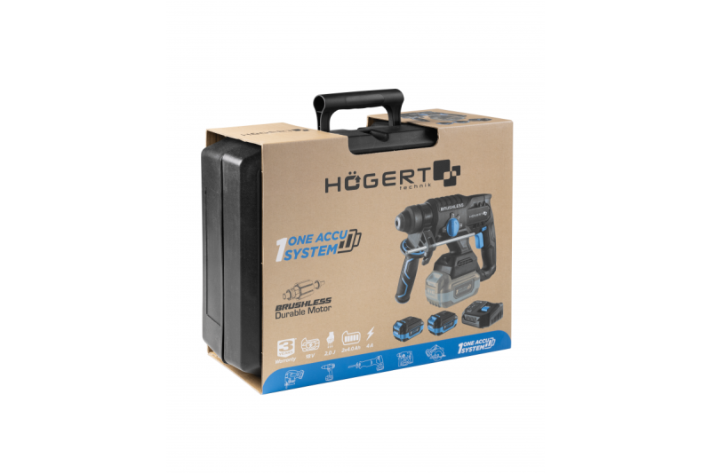 HÖGERT perceuse-visseuse sans fil, 18V, OneAccuSystem, avec batterie, chargeur dans une mallette.