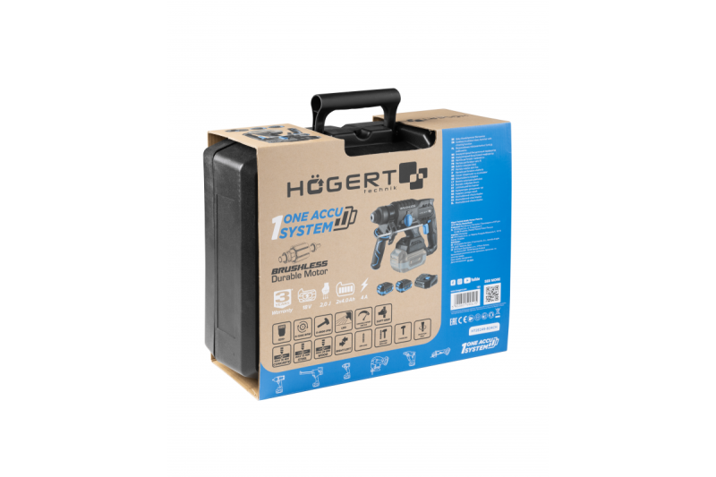 HÖGERT perceuse-visseuse sans fil, 18V, OneAccuSystem, avec batterie, chargeur dans une mallette.