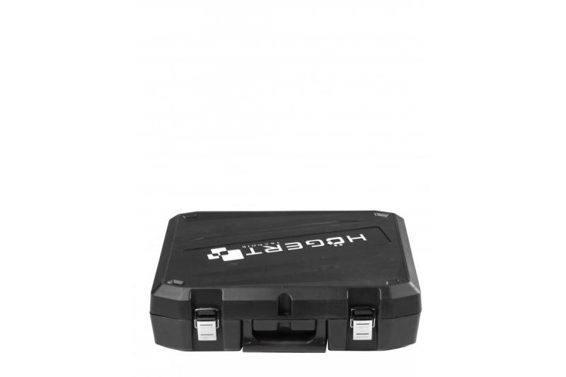 HÖGERT Meuleuse d'angle sans fil avec interrupteur à palette, 125MM, 18V - Set (batterie, chargeur, accessoires)