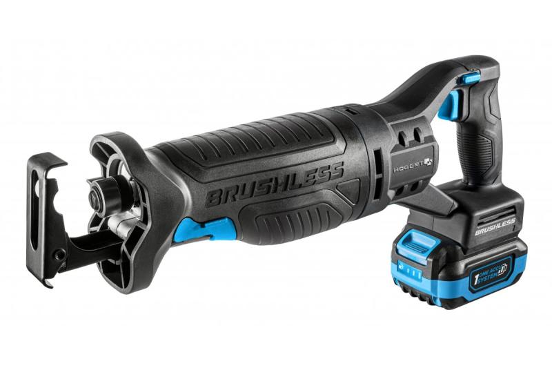 HÖGERT ensemble de scie récipro sans fil, 18V, sans balais, batterie, chargeur, accessoires.
