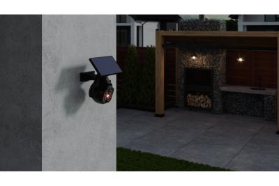 Lumière de crue solaire avec capteur de mouvement et crépusculaire GUARDOS, LED, 300lm, 6400K, 1200mAh, IP65, caméra factice