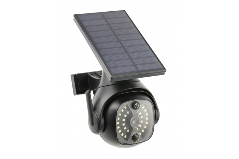 Lumière de crue solaire avec capteur de mouvement et crépusculaire GUARDOS, LED, 300lm, 6400K, 1200mAh, IP65, caméra factice