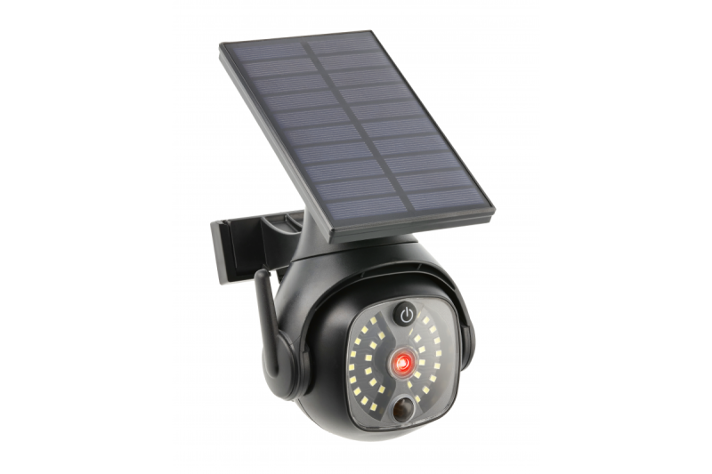 Lumière de crue solaire avec capteur de mouvement et crépusculaire GUARDOS, LED, 300lm, 6400K, 1200mAh, IP65, caméra factice