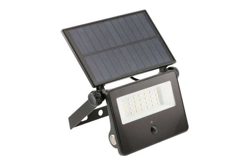 Lumière d'inondation solaire LUMOS II, LED, 2000lm, 6400K, 2600mAh remplaçable, IP65, noir