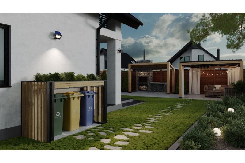 Lumière d'inondation solaire LUMOS II, LED, 3000lm, 6400K, 2x2600mAh remplaçable, IP65, noir