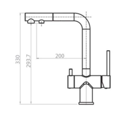 Mitigeur de cuisine Ausmann Ellington à 3 voies avec bec extractible et eau filtrée – Gun metal - 1208970499
