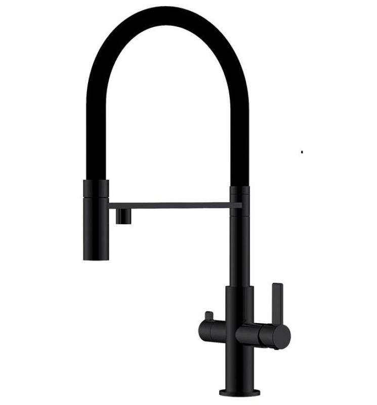 Mitigeur de cuisine 3 voies Ausmann Claridge avec bec flexible et eau filtrée – Anthracite – 1208970500