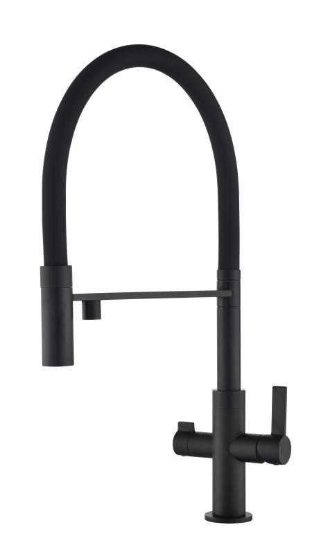 Mitigeur de Cuisine à 3 Voies Ausmann Claridge avec Bec Flexible et Eau Filtrée – Noir - 1208970506