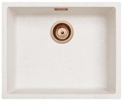 Évier Sable Blanc Crème 50x40 cm Sous-plan, Sur-plan et À fleur de plan avec Bouchon en Cuivre 1208970548