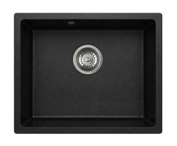 Graniteland Solo Évier en Granit Noir encastré 42x34 cm avec Bouchon en Acier Inoxydable 1208970611