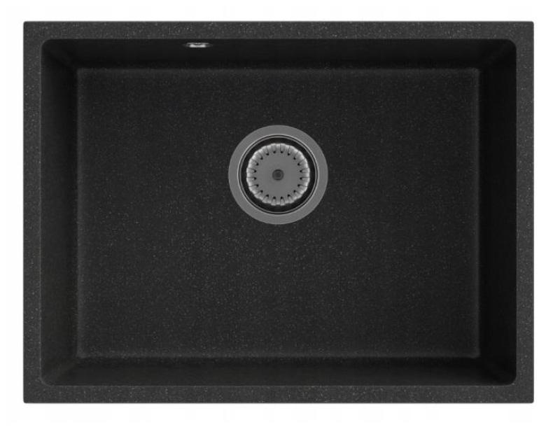 Graniteland Solo Granite noir Arduin aspect pierre bleue Évier sous plan 535x400 mm avec Plug en inox 1208970638