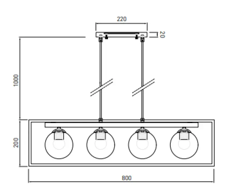 OUTLET Cadre Endommagé Décor Avelin suspension avec cadre rectangulaire doré largeur 80 cm 2287