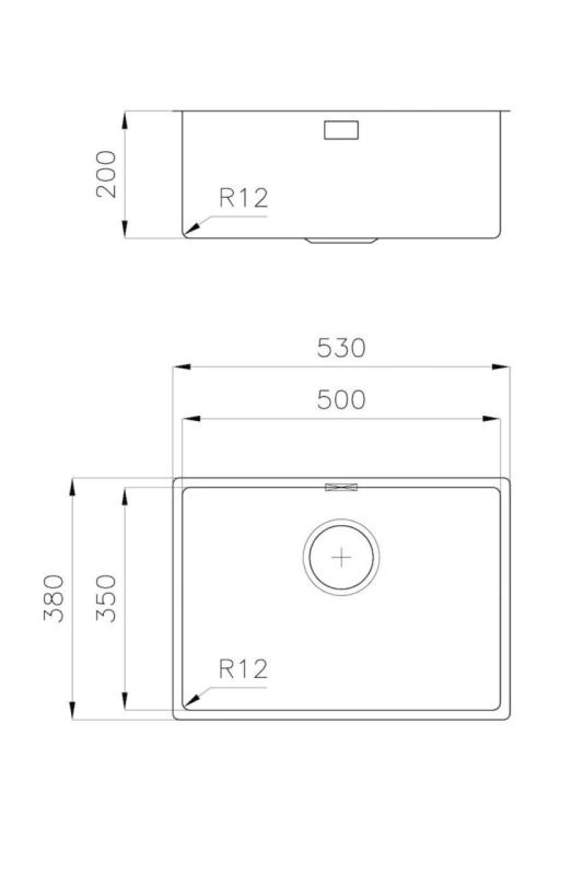 Foster L35 Spécial Évier en Inox de 35 cm de long 50 x 35 cm Sous-plan 1208970723