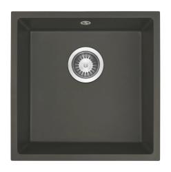 GraniteMy Universel Granite Gris, foncé Évier 40x40 cm Pose en surface, sous plan et à fleur avec Bouchon en inox 1208970742