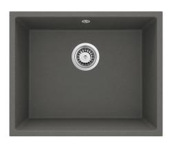 GraniteMy Universal Granite Gris foncé, Évier 50x40 cm, Montage en surface, Sous-montage et Montage à fleur avec Bouchon en inox 1208970744