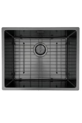 Pure.Sink Prestige Ensemble combiné évier en métal noir 50x40 cm avec robinet de cuisine en métal noir 1208970763