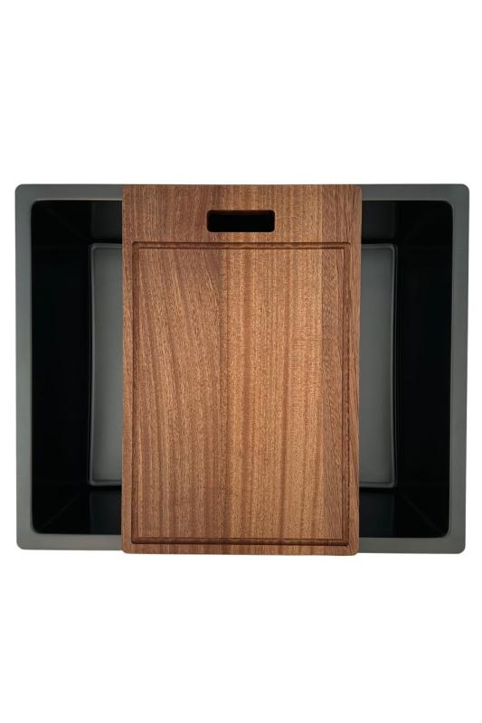 Pure.Sink Prestige Ensemble combiné évier en métal noir 50x40 cm avec robinet de cuisine en métal noir 1208970763