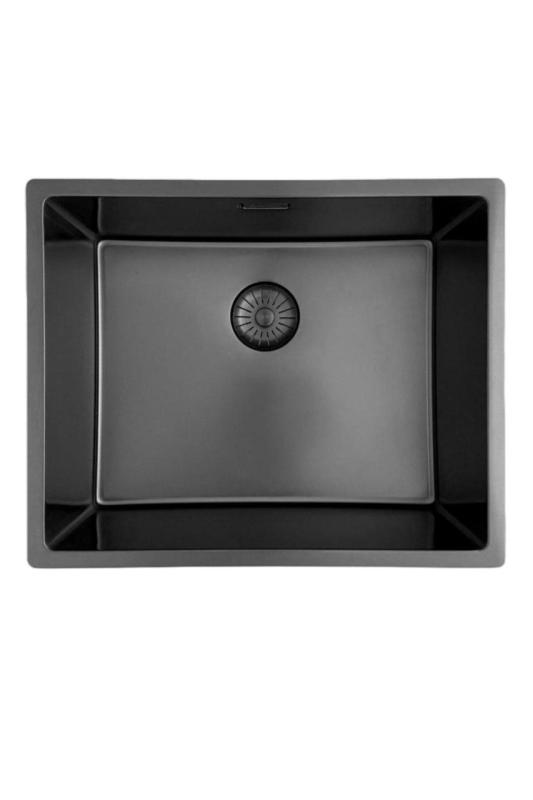 Pure.Sink Prestige Ensemble combiné évier en métal noir 50x40 cm avec robinet de cuisine en métal noir 1208970763