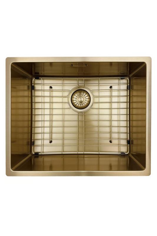 Pure.Sink Prestige Ensemble combiné Évier doré 50x40 cm avec Robinet de cuisine doré 1208970764