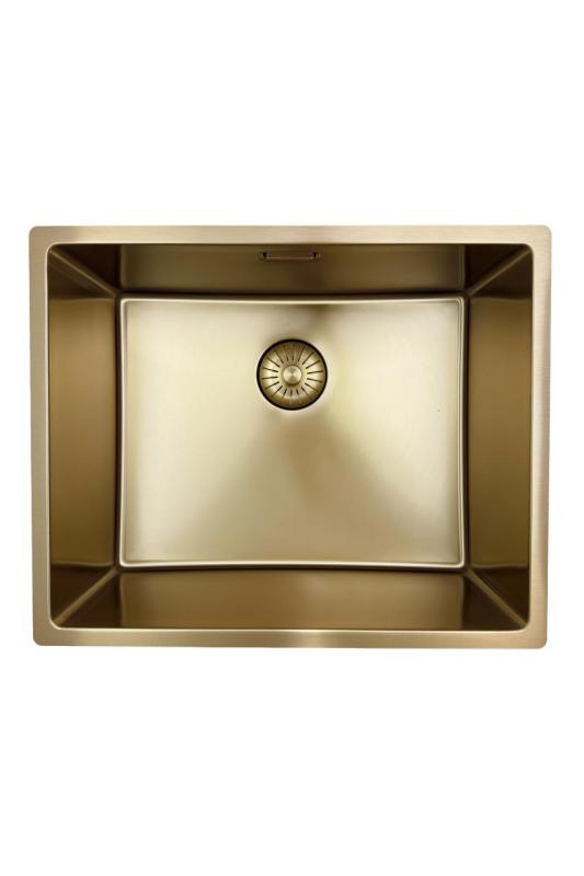 Pure.Sink Prestige Ensemble combiné Évier doré 50x40 cm avec Robinet de cuisine doré 1208970764