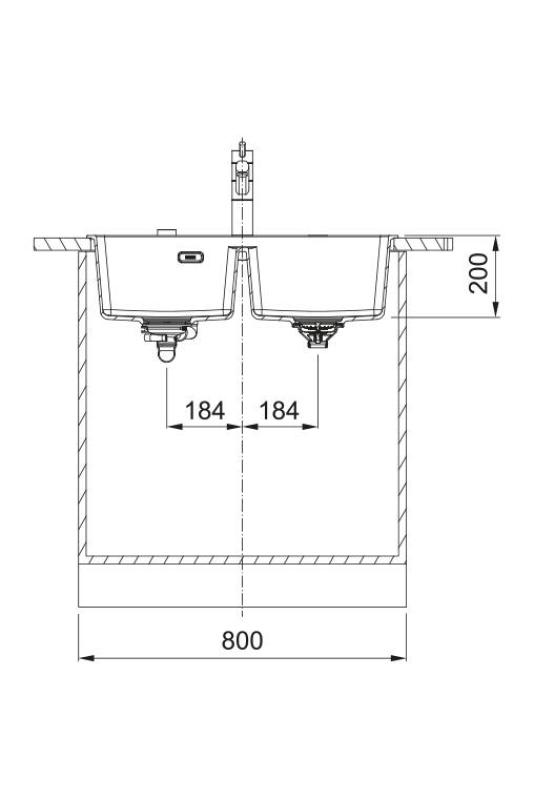 Franke Maris MRG 620 TL Fragranite Mat Noir Double Évier 76 x 50 cm Montage avec Trou pour Robinet 114.0668.738