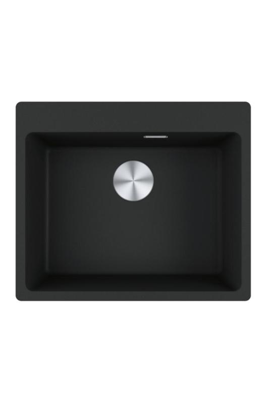 Franke Maris MRG 610-50 TL Fragranite Mat Noir Évier de surface avec trou pour robinet 114.0668.630