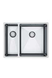 Franke Bolero Plus New R10 B2X 260-34-16 BR 1,5 Évier en inox une fois et demie Encastrement à fleur, sous-évier et sur-évier 56x45 cm 127.0733.338